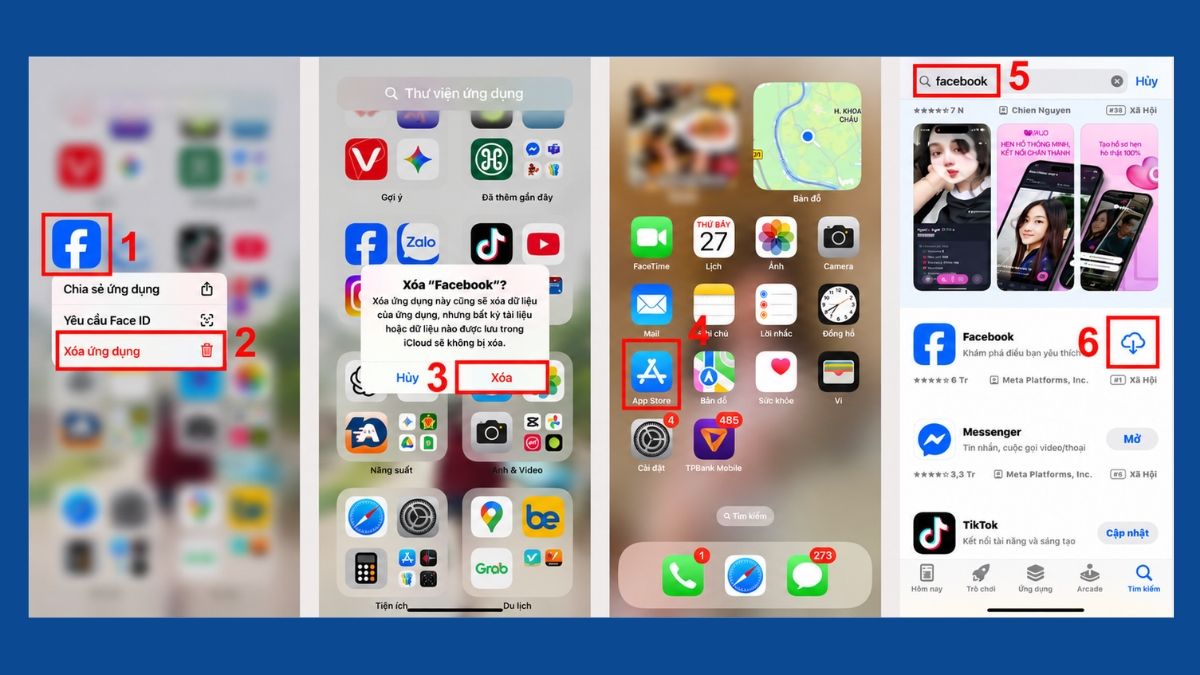 Cách khắc phục Facebook lag gỡ cài đặt lại ứng dụng