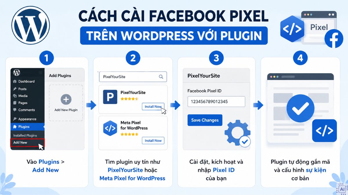 Cách cài Facebook Pixel trên WordPress với plugin