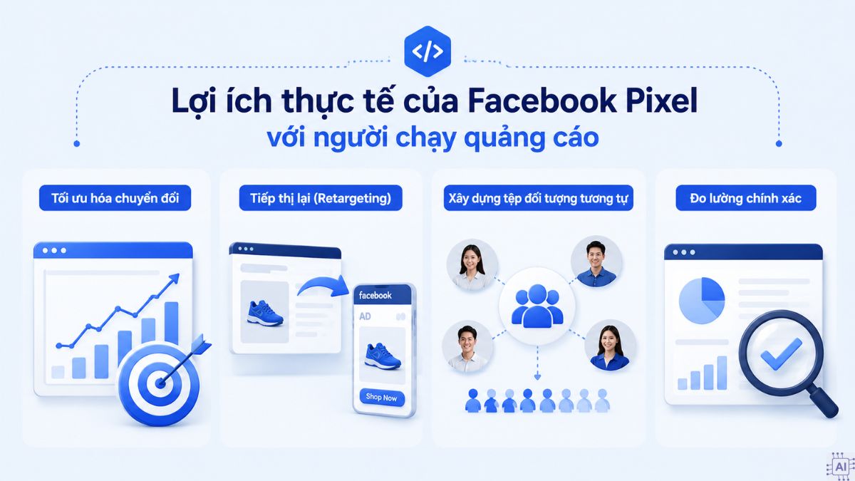 Lợi ích thực tế của Facebook Pixel với người chạy quảng cáo