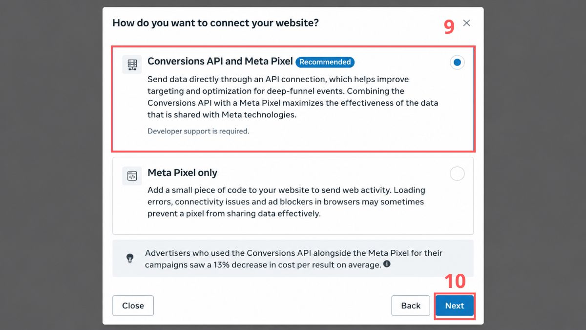 Cách tạo Facebook Pixel trong Meta Business Suite - bước 2.1