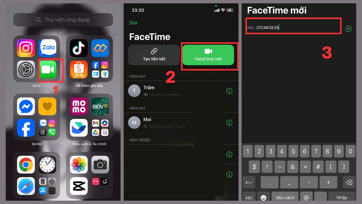 Hướng dẫn cách gọi FaceTime nhóm - bước 1,2,3