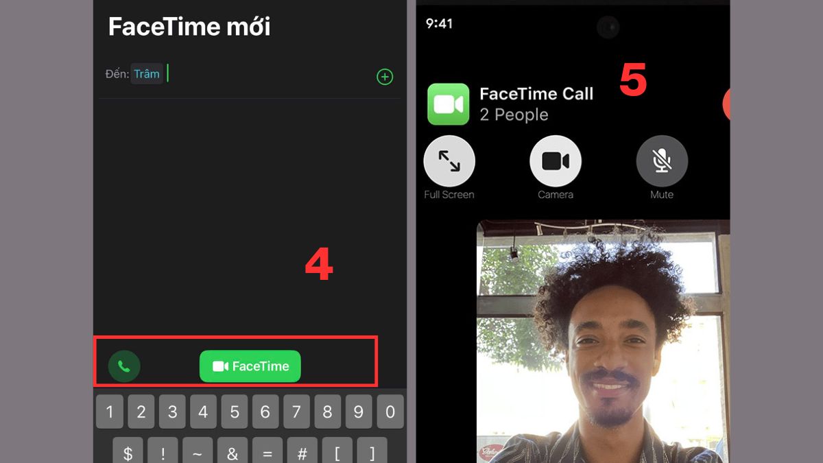 Hướng dẫn cách gọi FaceTime nhóm - bước 4,5
