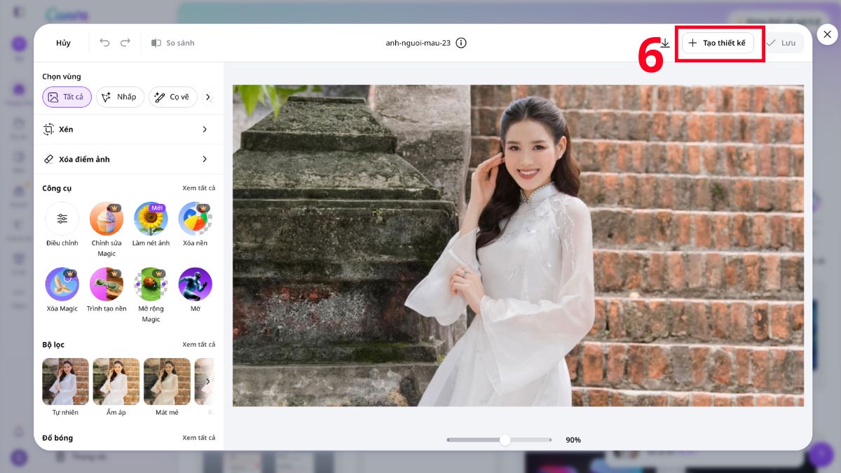 Cách ghép ảnh 2/9 online trên điện thoại và máy tính bằng canva - bước 4