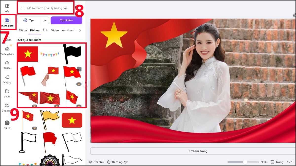 Cách ghép ảnh 2/9 online trên điện thoại và máy tính bằng canva - bước 5