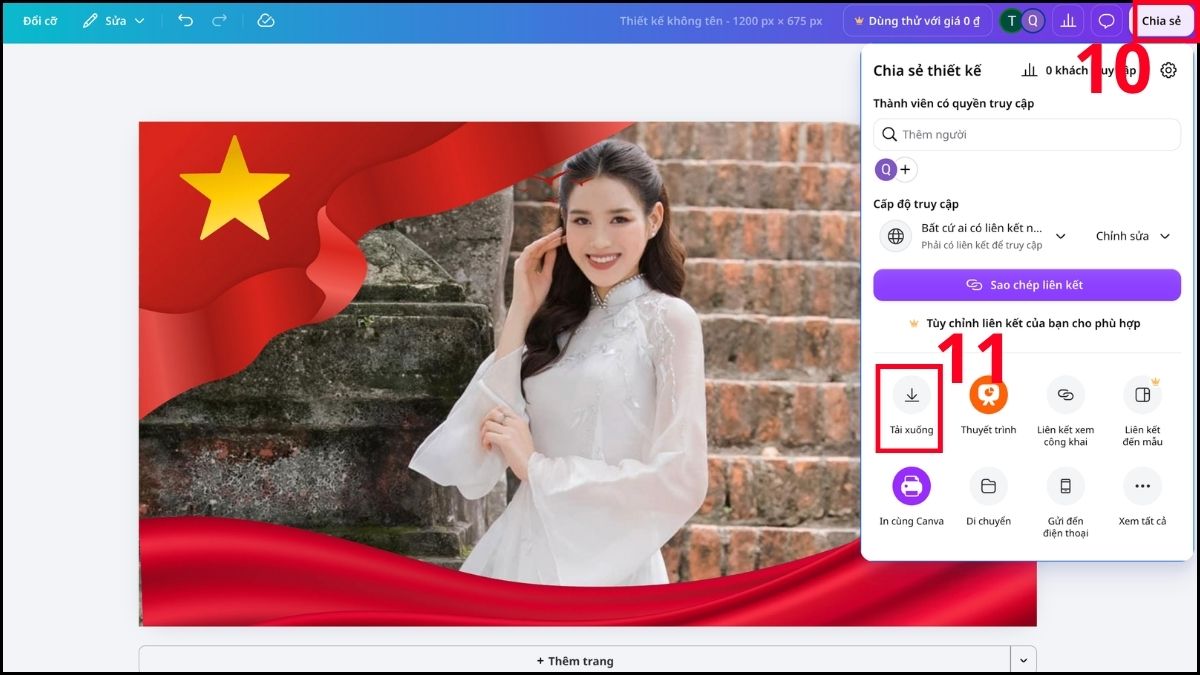 Cách ghép ảnh 2/9 online trên điện thoại và máy tính bằng canva - bước 6