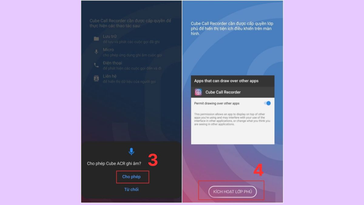 Cách ghi âm cuộc gọi Zalo trên Samsung với app Cube ACR - bước 2