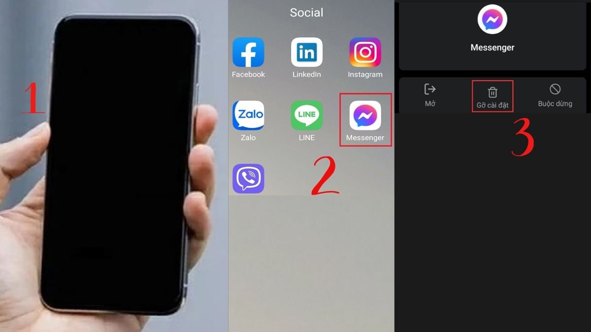 Cách khắc phục gọi Messenger không có tiếng trên Android -  khởi động và gỡ cài đặt lại app