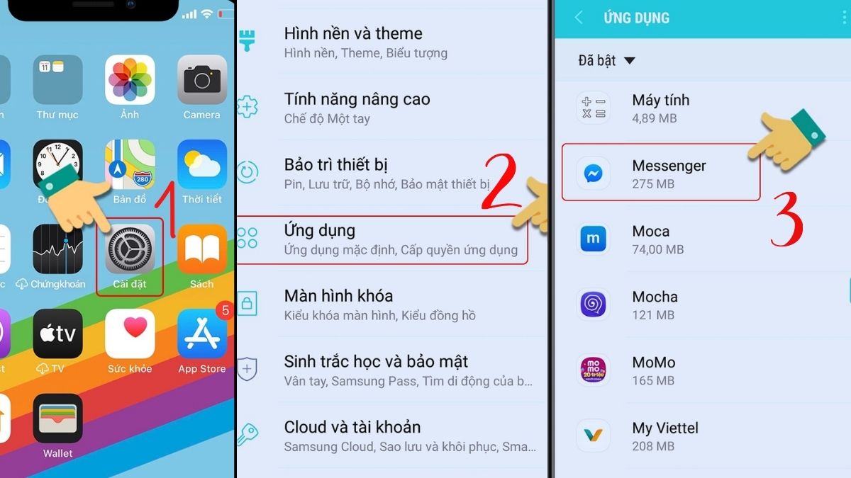 Cách khắc phục gọi Messenger không có tiếng trên Android -  cấp quyền micro - bước 1