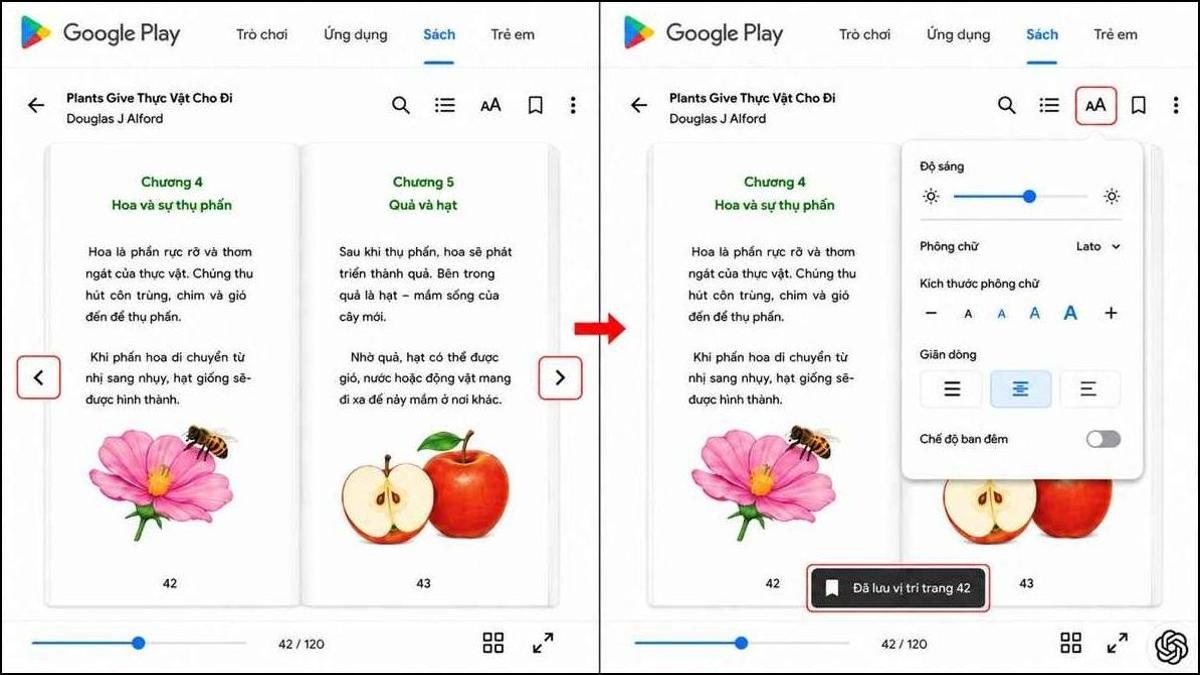Cách đọc sách trên Google Play Books - bước 4,5