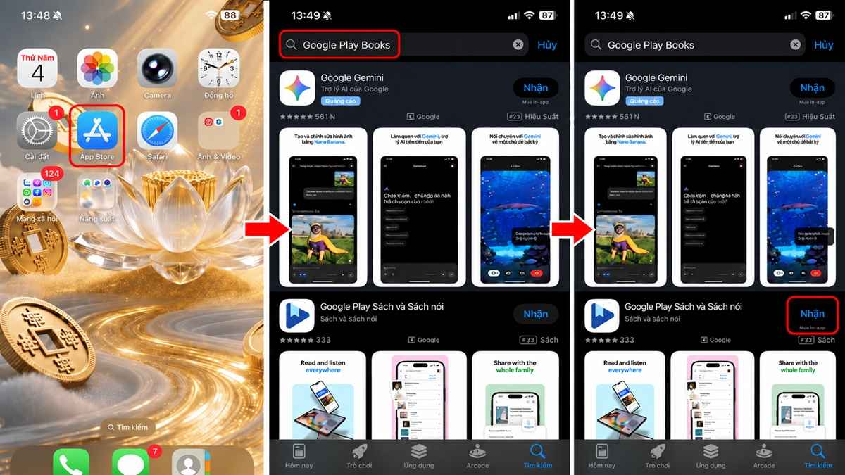 Cách tải Google Play Books trên điện thoại ios