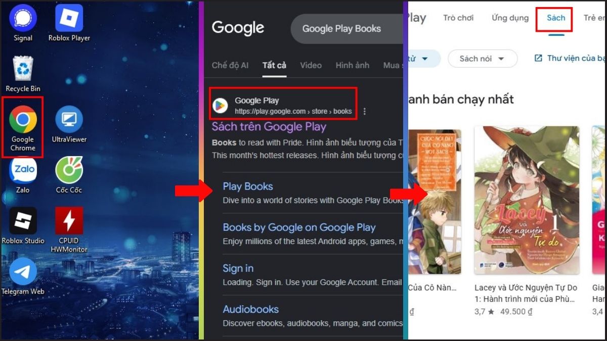 Cách tải Google Play Books trên máy tính