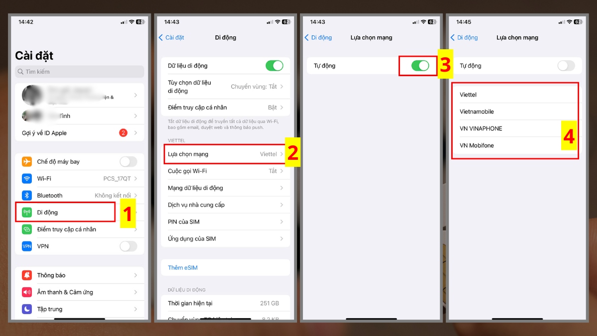 Cách khắc phục mạng 4G hiện chữ E - cách 2