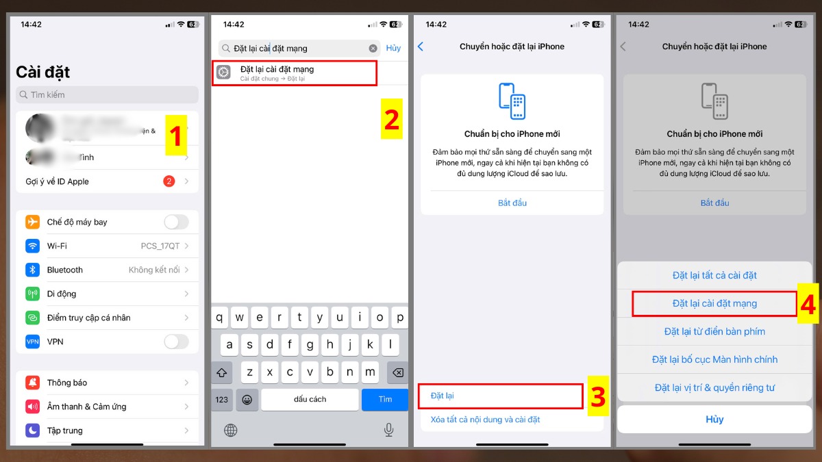 Cách khắc phục mạng 4G hiện chữ E - cách 3
