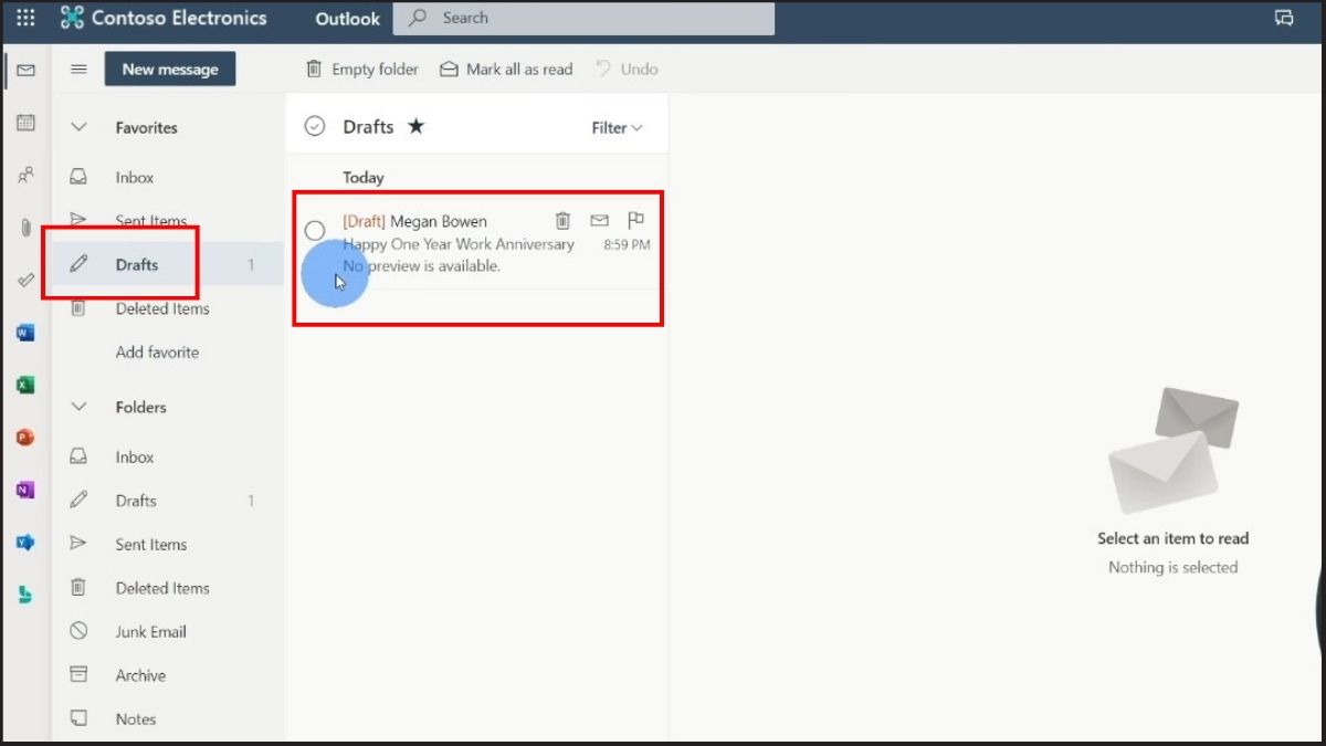 Thay đổi hoặc hủy lịch hẹn giờ mail trên máy tính - bước 1