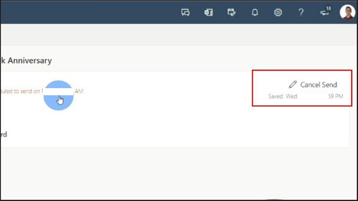 Thay đổi hoặc hủy lịch hẹn giờ mail trên máy tính - bước 2