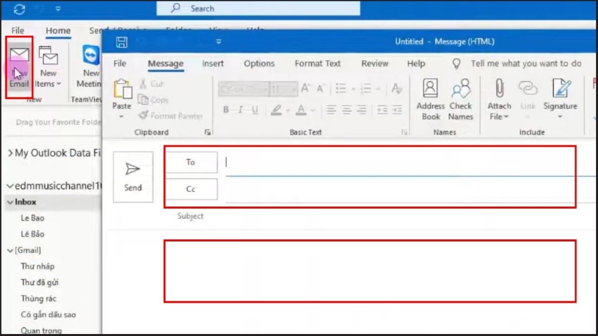 Hẹn giờ gửi mail Outlook trên máy tính - bước 1
