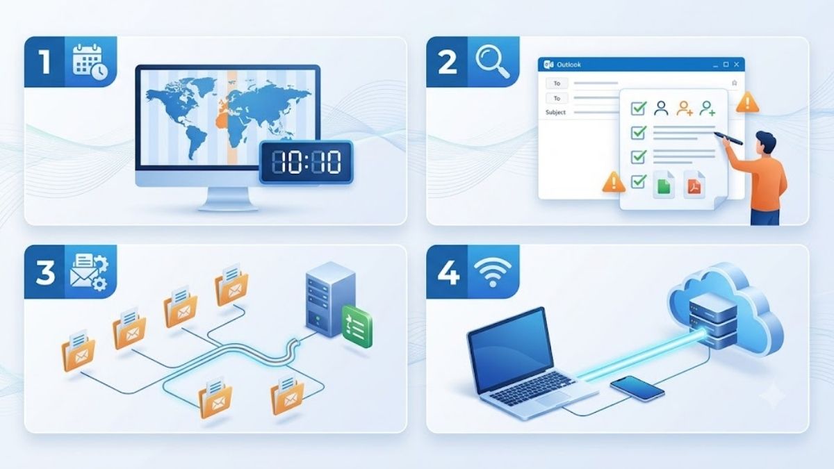 Lưu ý khi cài đặt hẹn giờ gửi mail Outlook