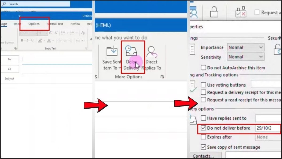 Hẹn giờ gửi mail Outlook trên máy tính - bước 2