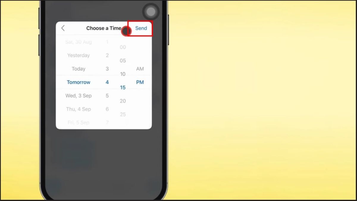 Hẹn giờ gửi mail Outlook trên điện thoại - bước 3