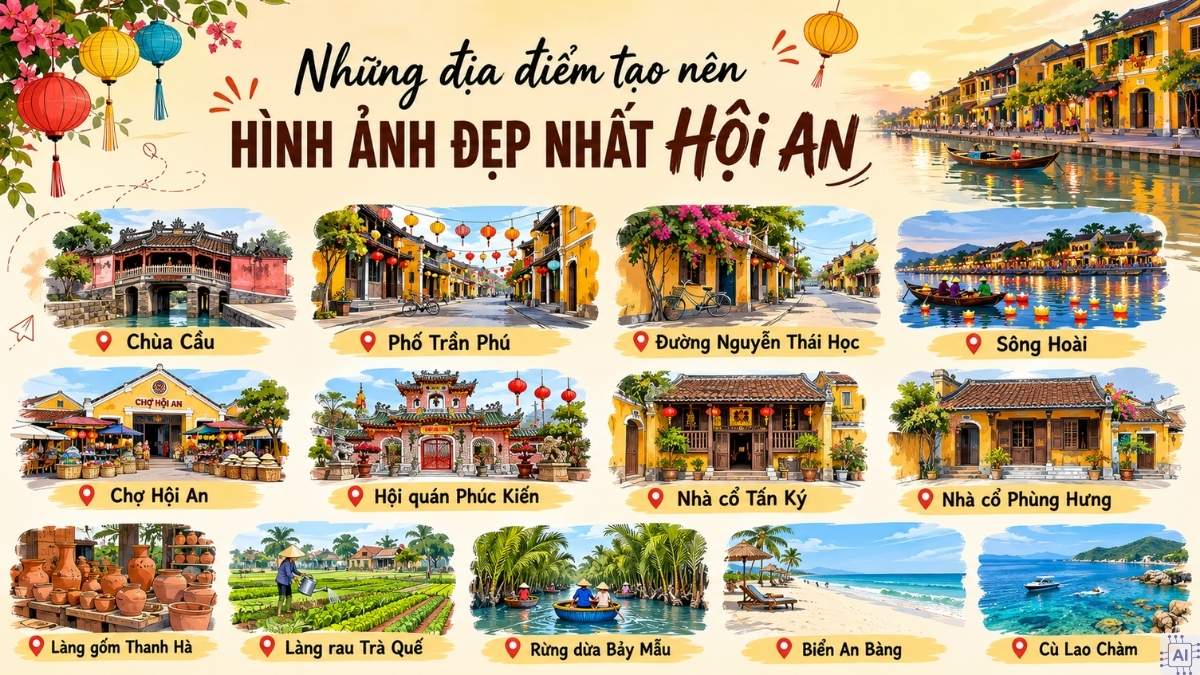 Những địa điểm tạo nên hình ảnh đẹp nhất Hội An