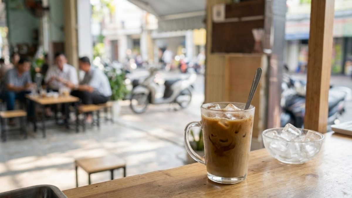 Hình ảnh ly cà phê sữa đá đẹp - 1