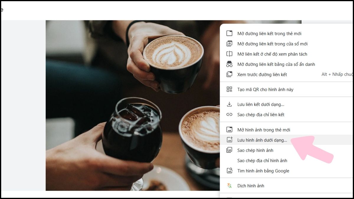 Cách tải hình ảnh ly cà phê chất lượng cao - bước 2