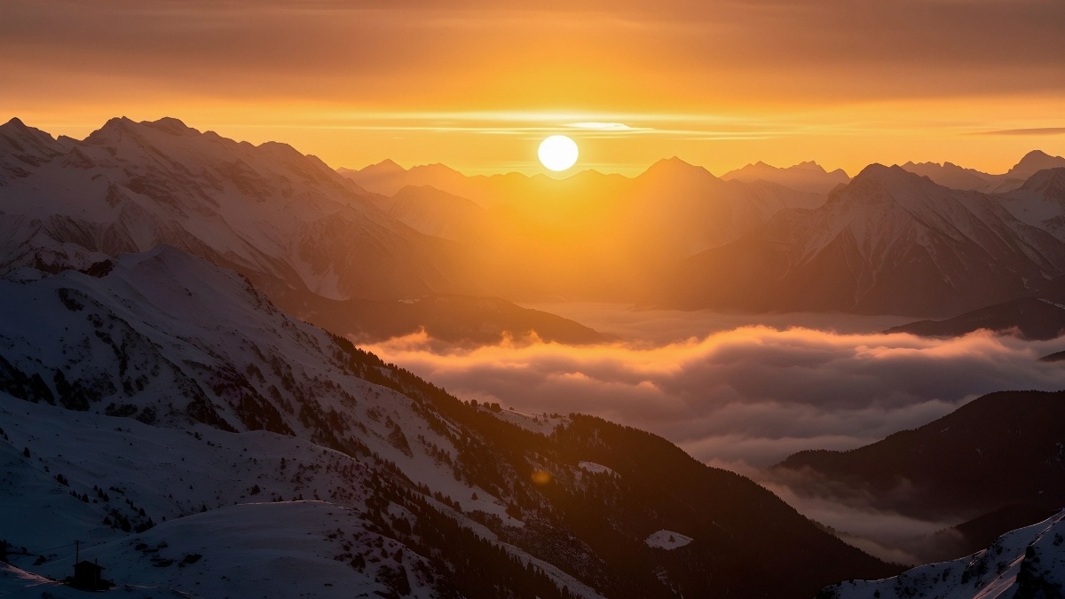 Hình ảnh mặt trời trên núi và thiên nhiên - 6