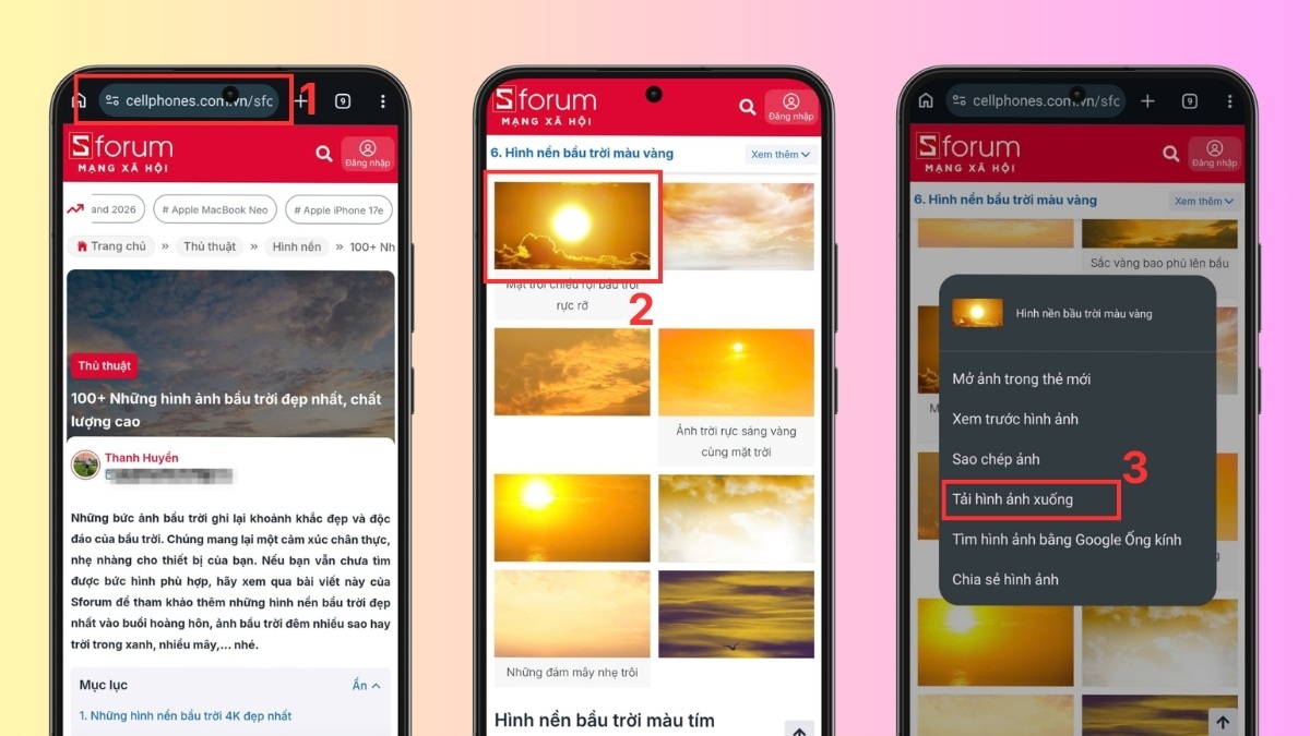 Cách tải hình ảnh mặt trời đẹp chất lượng miễn phí