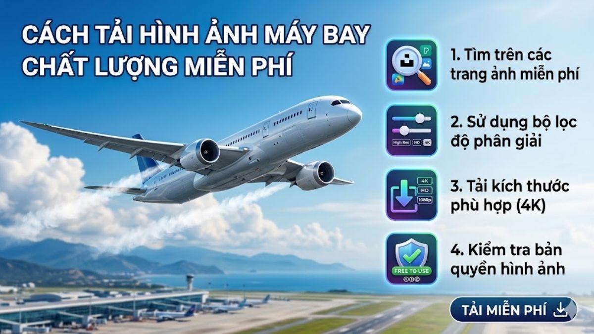 Cách tải hình ảnh máy bay chất lượng miễn phí