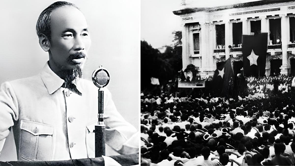 Ảnh tư liệu lịch sử Bác Hồ đọc Tuyên ngôn - 1