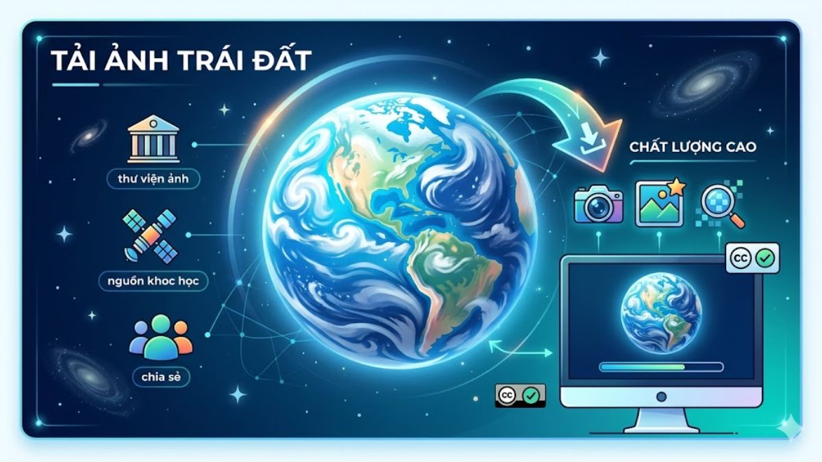 Hướng dẫn cách tải hình ảnh Trái Đất chất lượng cao miễn phí