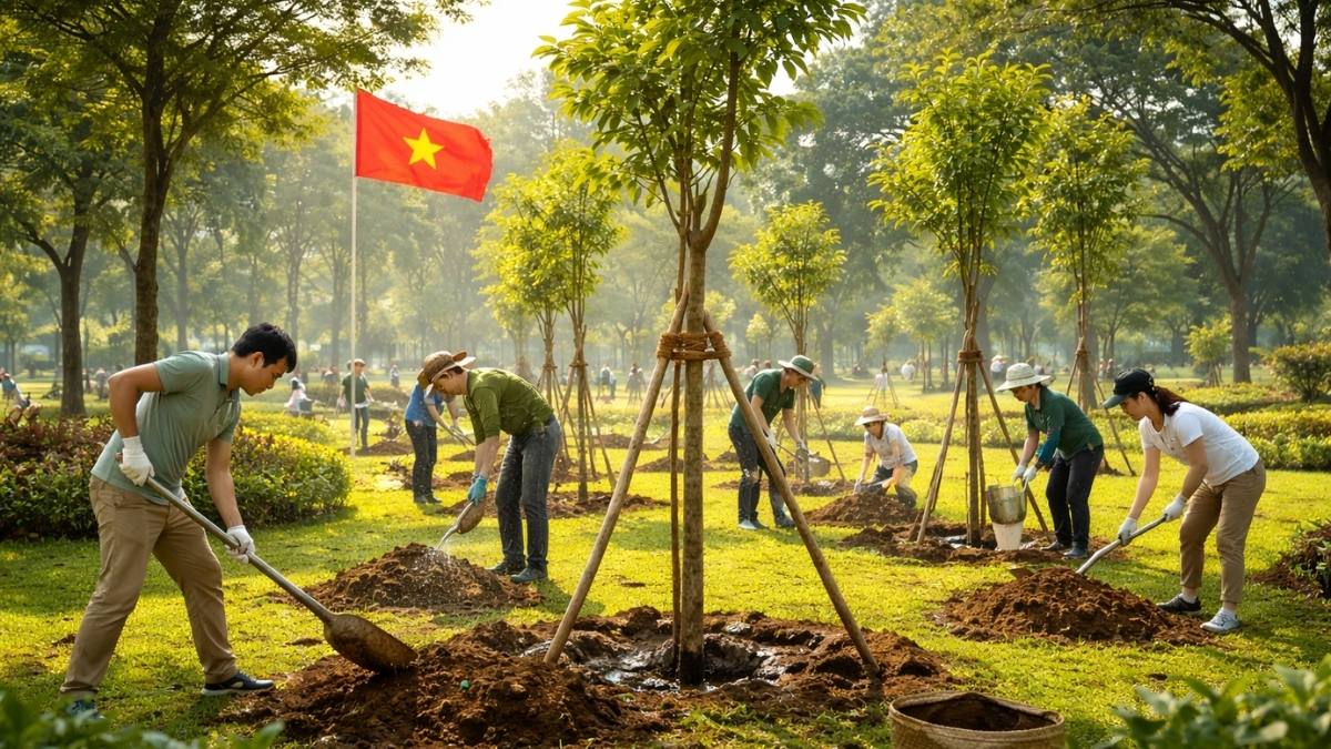 Hình ảnh trồng cây trong công viên - 5