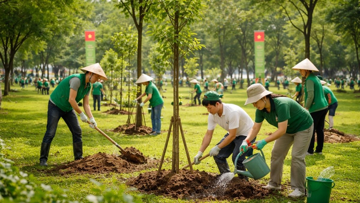 Hình ảnh trồng cây trong công viên - 6