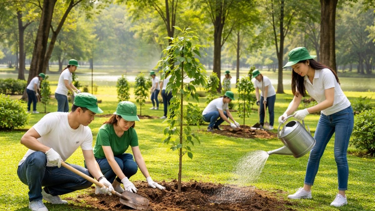 Hình ảnh trồng cây trong công viên - 9