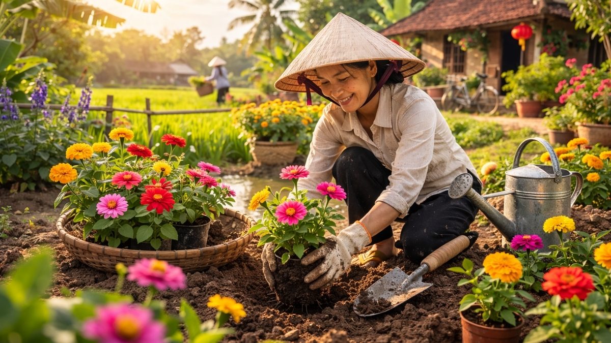 Hình ảnh trồng cây trong vườn - 5