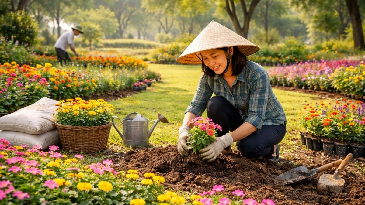 Hình ảnh trồng cây trong vườn - 6