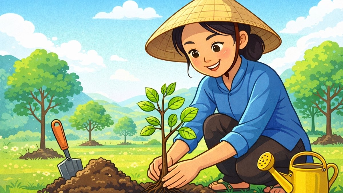 Hình ảnh trồng cây hoạt hình - 3