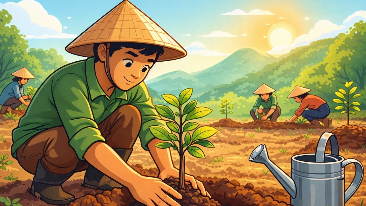 Hình ảnh trồng cây hoạt hình - 4