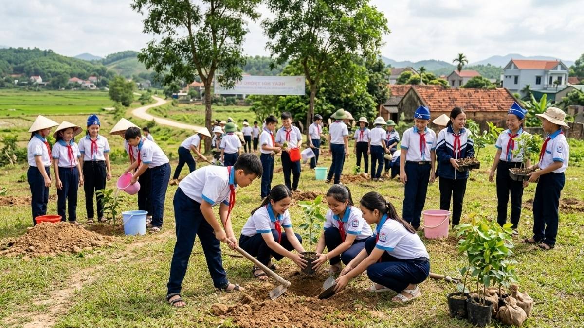 Hình ảnh trồng cây của học sinh - 6