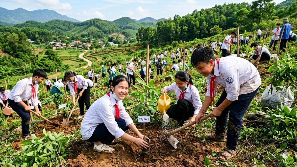 Hình ảnh trồng cây của học sinh - 8
