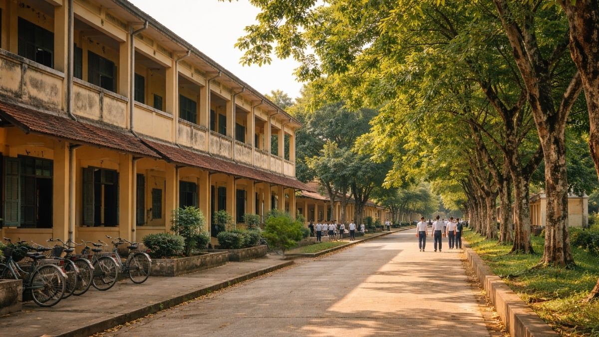 Hình ảnh trường học với hàng cây xanh - 7