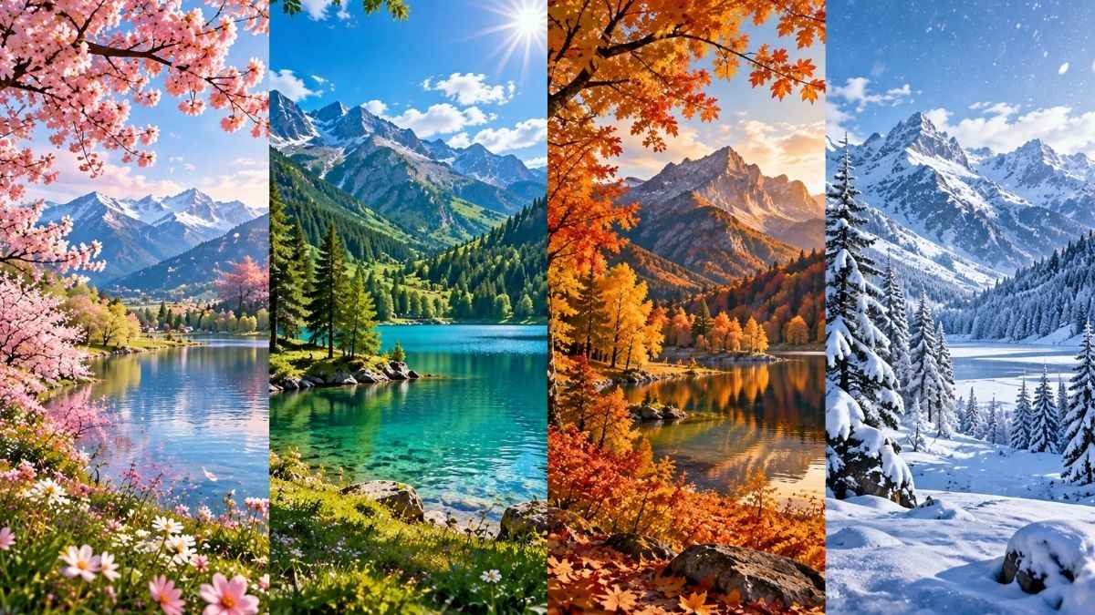 Hình nền phong cảnh thiên nhiên 4 mùa 8K - 5