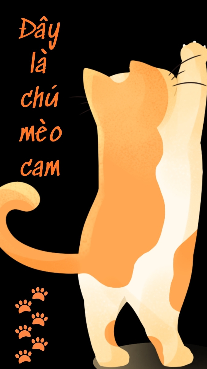 Hình nền màu cam cute đáng yêu có chữ - 3