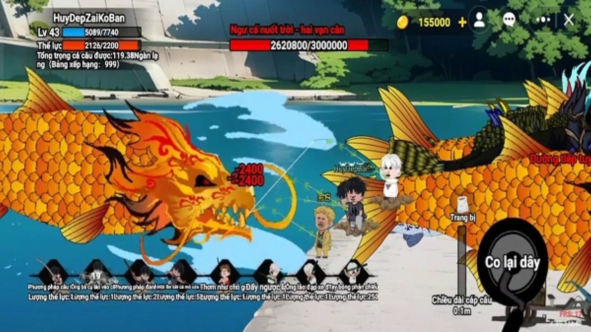 Hình nền Câu Cá Vạn Cân với pha kéo cá kịch tính mẫu 1