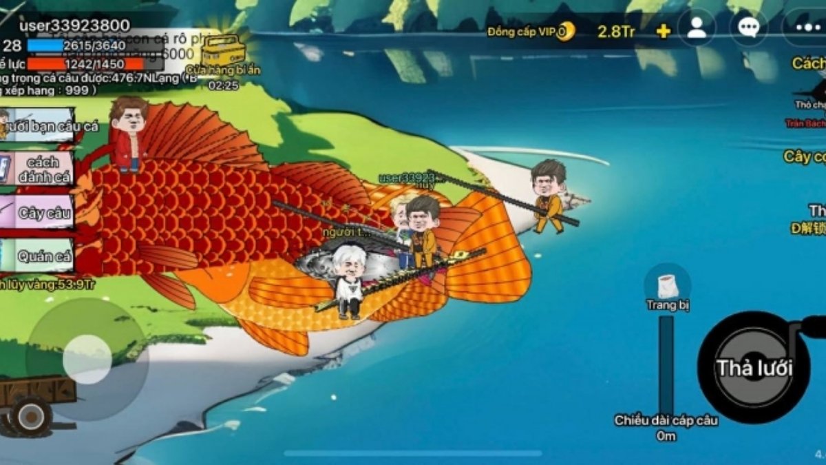 Hình nền Câu Cá Vạn Cân với pha kéo cá kịch tính mẫu 2