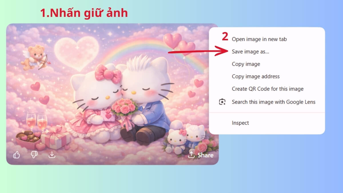 Cách tải hình nền Hello Kitty miễn phí trên máy tính - bước 1,2