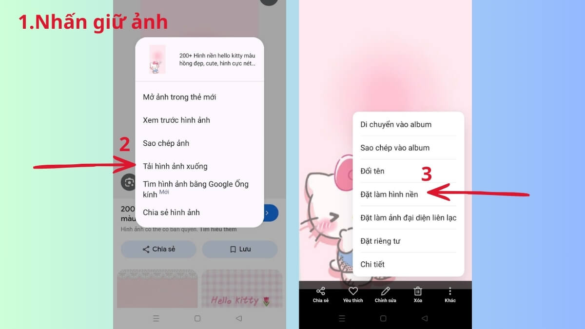 Cách tải hình nền Hello Kitty miễn phí trên điện thoại