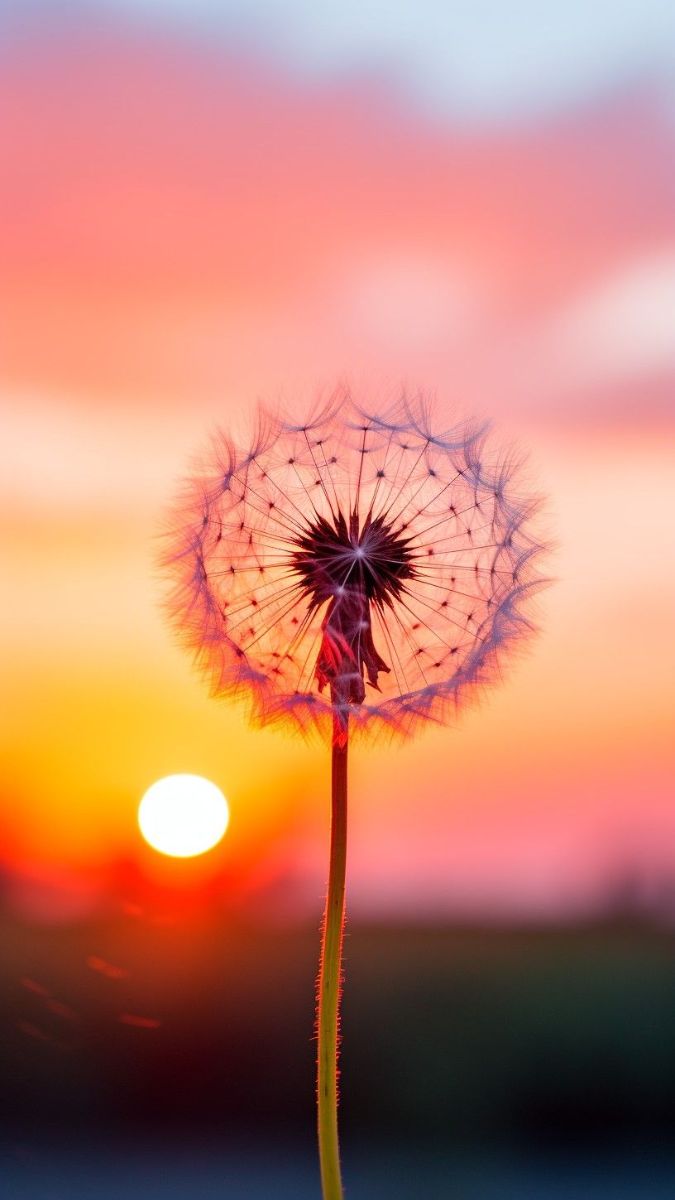 Hình nền hoa bồ công anh trong hoàng hôn - 6