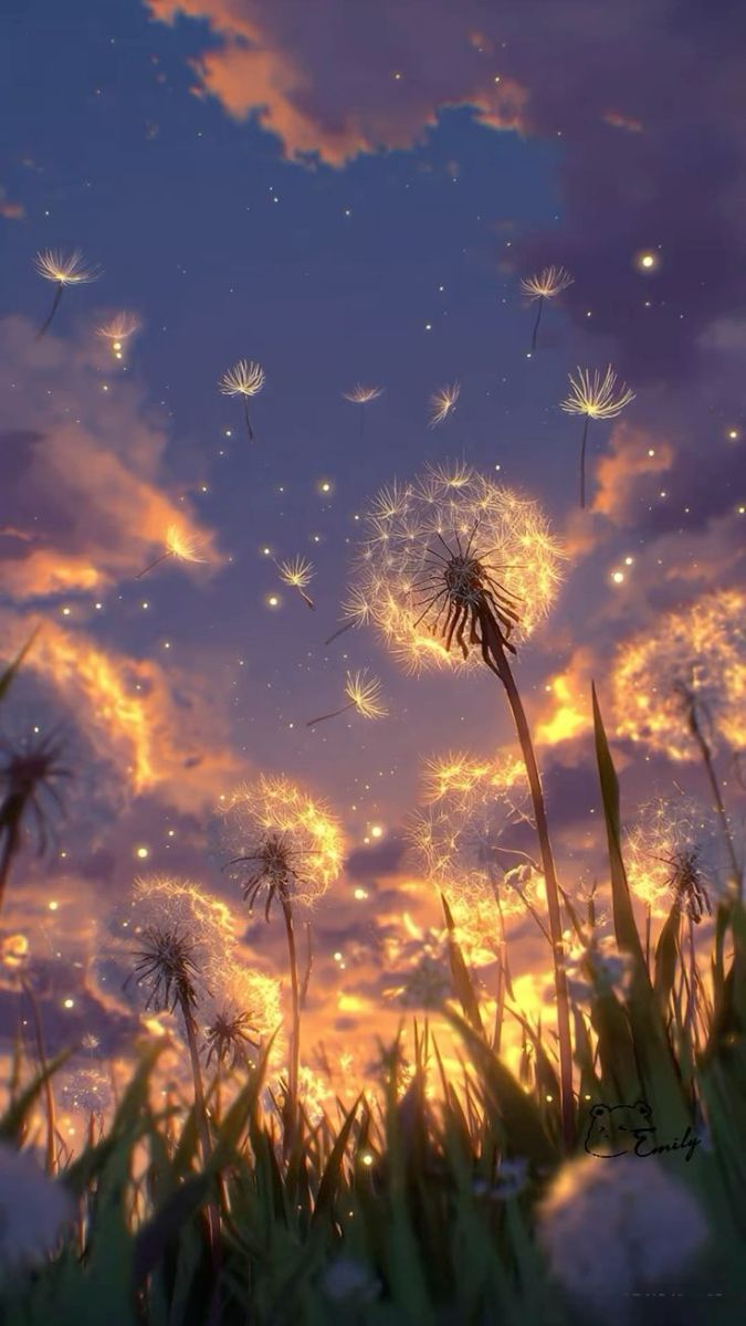 Hình nền hoa bồ công anh theo phong cách nghệ thuật - 1