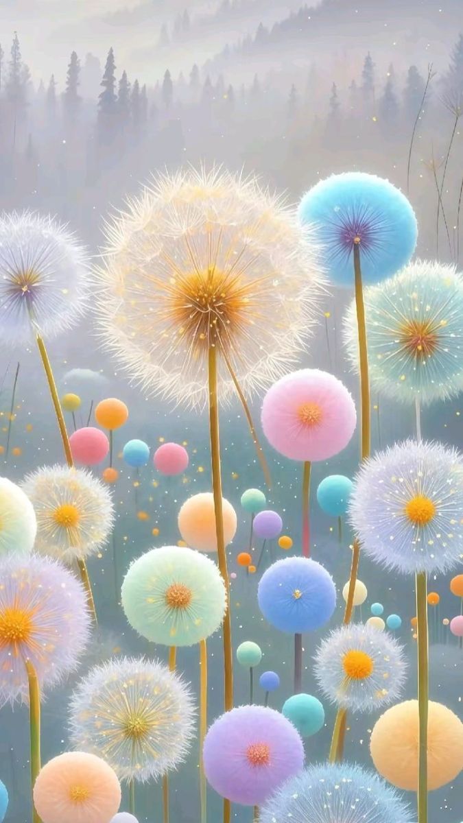 Hình nền hoa bồ công anh theo phong cách nghệ thuật - 5